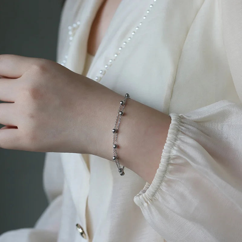 Damen-Armband Doppelperle koreanischer Trend