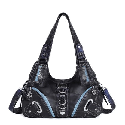 Damen-Schultertasche Vintage Stil mit Top-Griff große Handtasche für Alltag und Freizeit