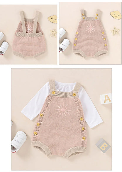 Baby Overall mit Sonnenblumen-Muster für Mädchen im Koreanischen Stil