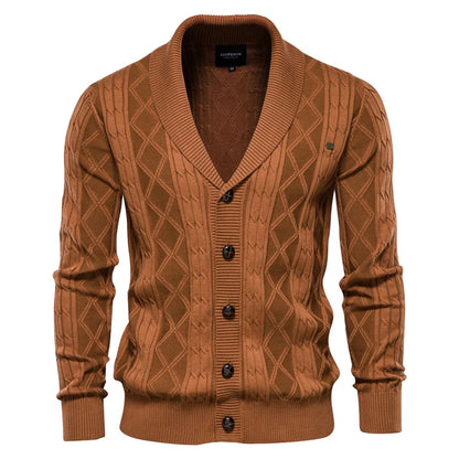 Männer Strickjacke aus hochwertiger Baumwolle im Casual-Stil für den Winter