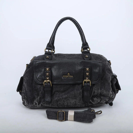 Damen-Satchel-Tasche Aus Denim Mit Obergriff Großes Fassungsvermögen Alltagstauglich