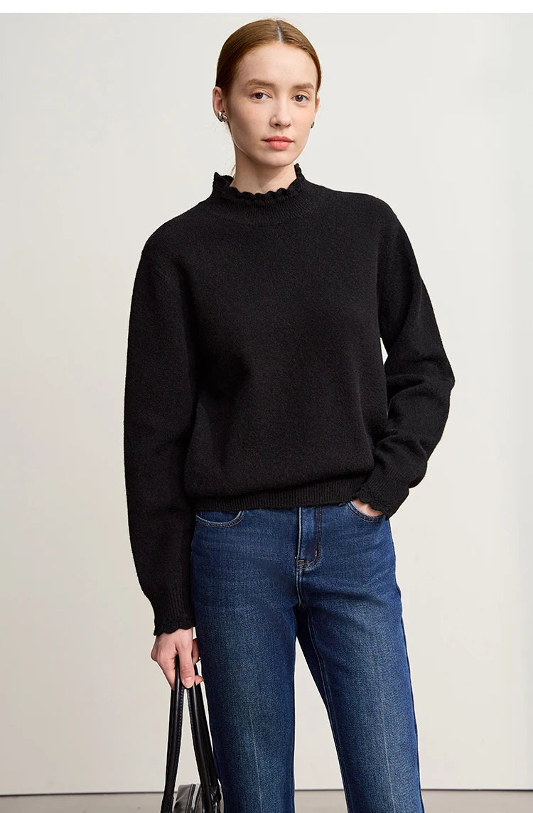Damen-Rollkragenpullover Pendler-Eleganz locker vielseitig Winter