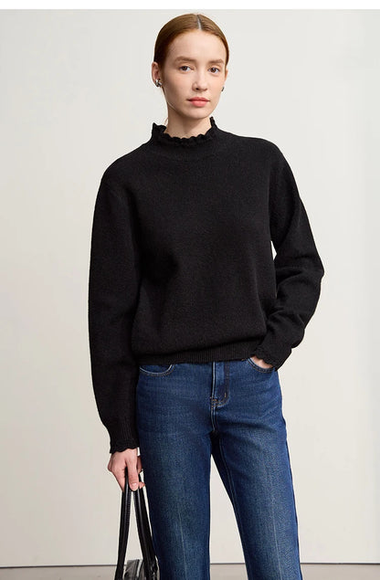 Damen-Rollkragenpullover Pendler-Eleganz locker vielseitig Winter