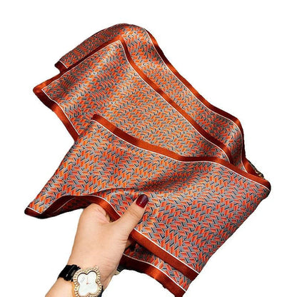 Damen Seidenschal dünn Taschenband Foulard Krawatte Haarband