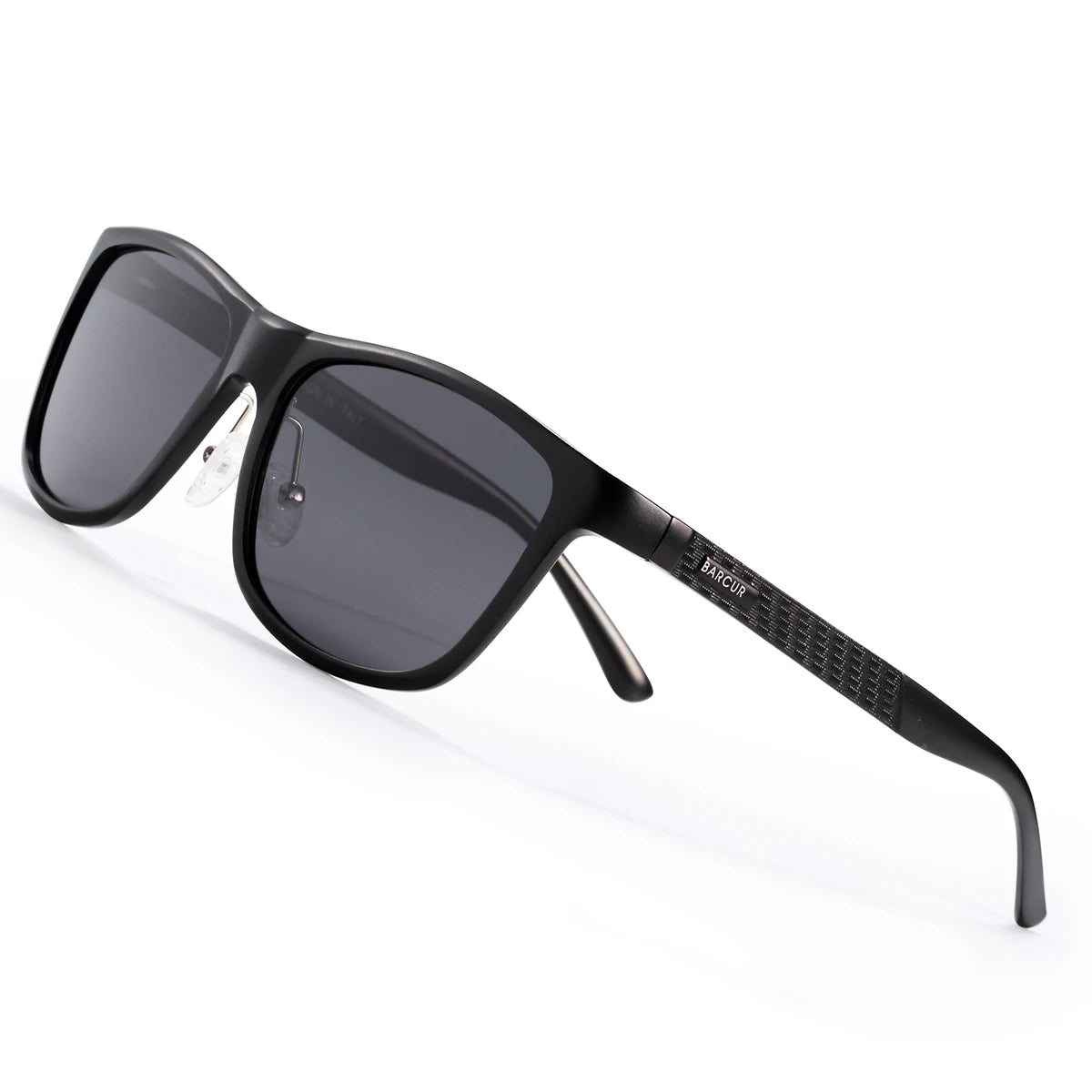 Sonnenbrille Al-Mg quadratisch UV400 polarisiert Ergonomie-Nasenstütze Herren