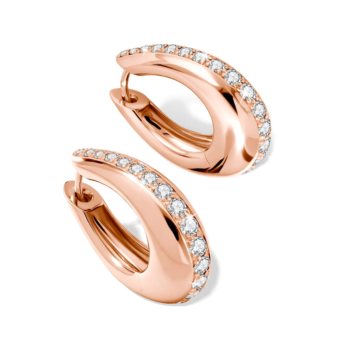 Damen-Hoop-Ohrringe Moissanit Tropfen Aus 925er Silber Antiallergisch Alltags-Schmuck