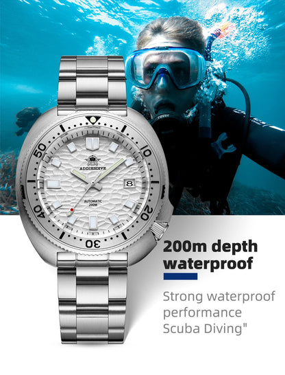 Herren-Automatikuhr mit Saphirglas und 200 m Wassertiefe