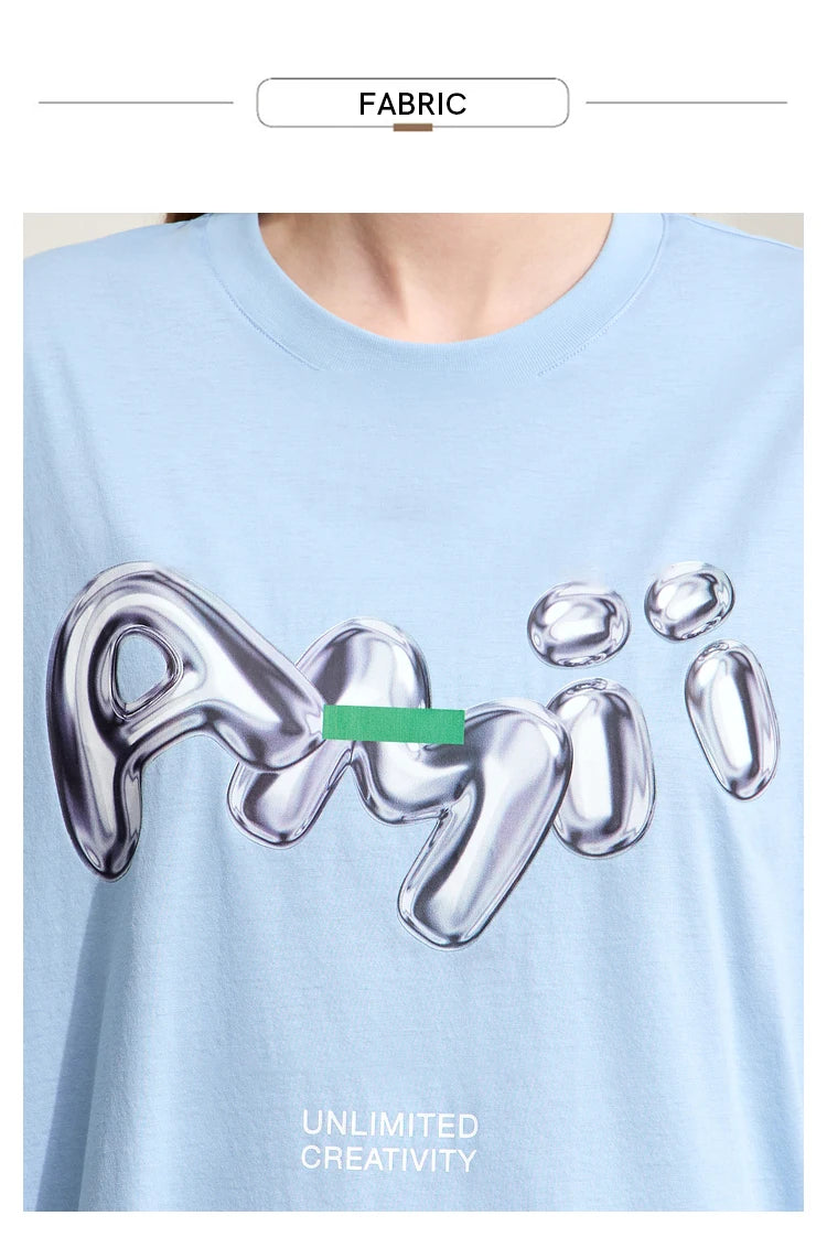 Damen T-Shirts im lässigen Stil mit O-Ausschnitt und modischem Druck