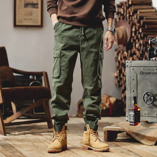 Herren Cargo Jogger Hose im lässigen Hip Hop Stil mit Taschen