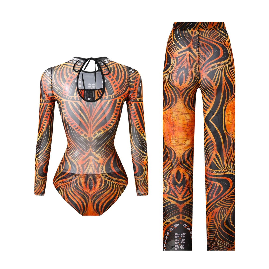 Damen-Hose mit Blumenmuster