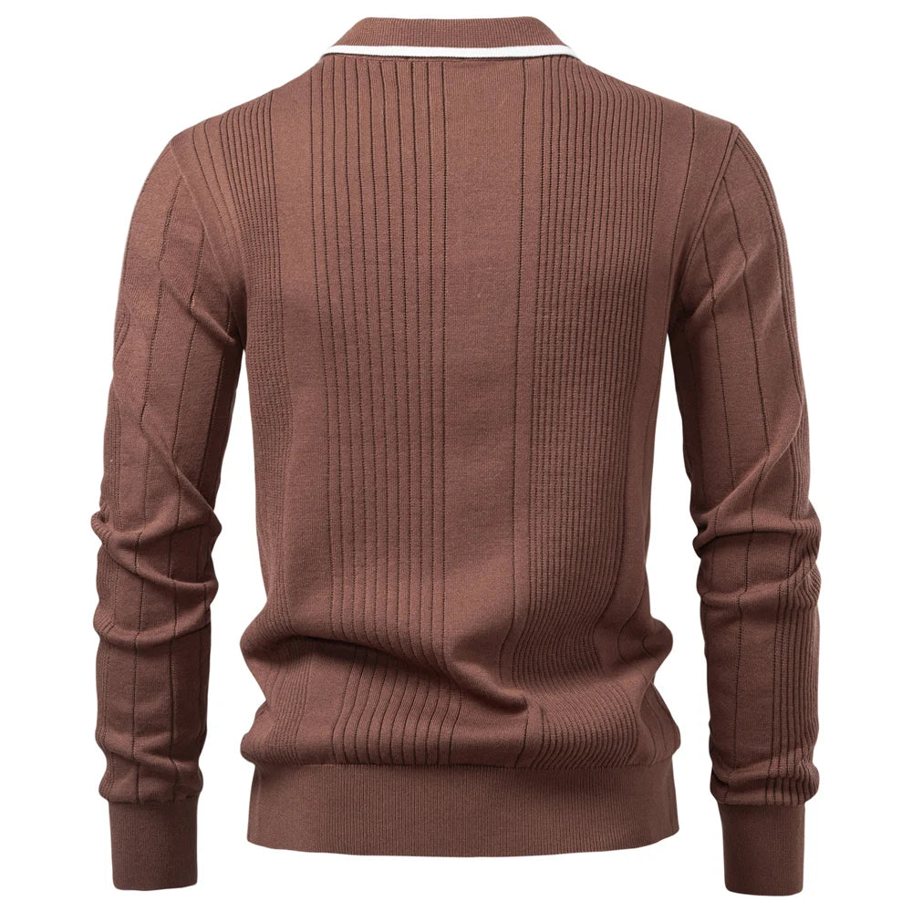 Premium Langarm Poloshirt Herren Knitterresistent Business