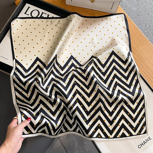Damen Seidensatin Schal Tasche Kopf Bandana Halsschal klein quadratisch Luxus B