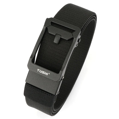 Herren-Gürtel Elastischer Nylon-Gürtel Mit Automatischer Metallschnalle Verstellbare Länge