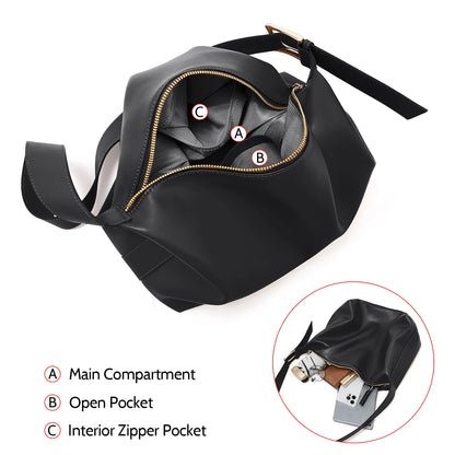 Damen Tote Tasche aus Split-Leder mit großem Fassungsvermögen Crossbody