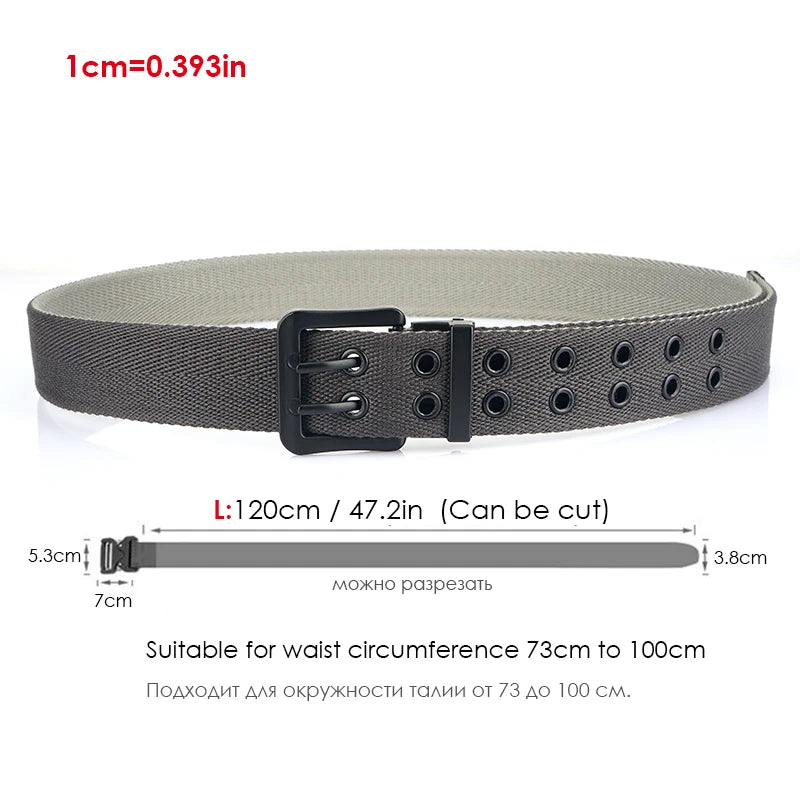 VATLY Vintage Wendegürtel Herren Canvas 38mm Doppelnadel-Schnalle Arbeit