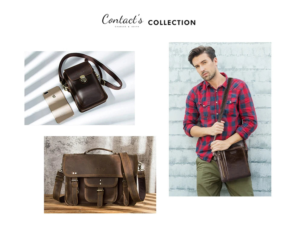 CONTACT'S Leder-Passbrieftasche in Kollektion, getragen und als Frontansicht