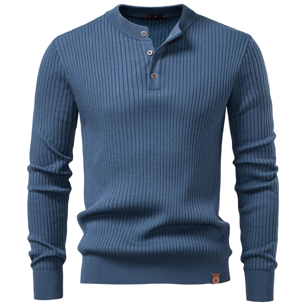 Premium Herren Strick Polo Pullover Slim Fit Kragen