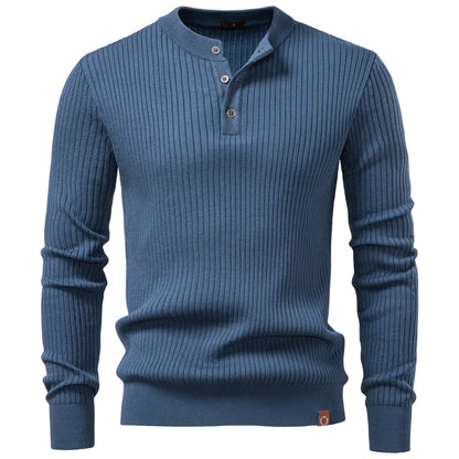 Premium Herren Strick Polo Pullover Slim Fit Kragen