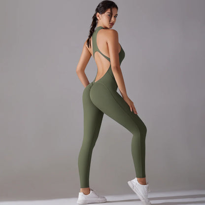 Damen-Bodyshaper mit Push-up, ärmellos, schmaler Schnitt, dunkelgrün, Rückkreuzträger