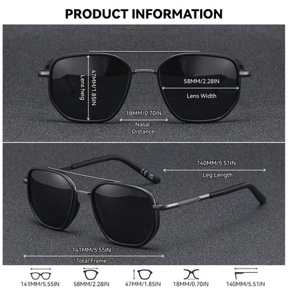 Sonnenbrille Polygon Streifen TAC UV400 polarisiert Herren Damen