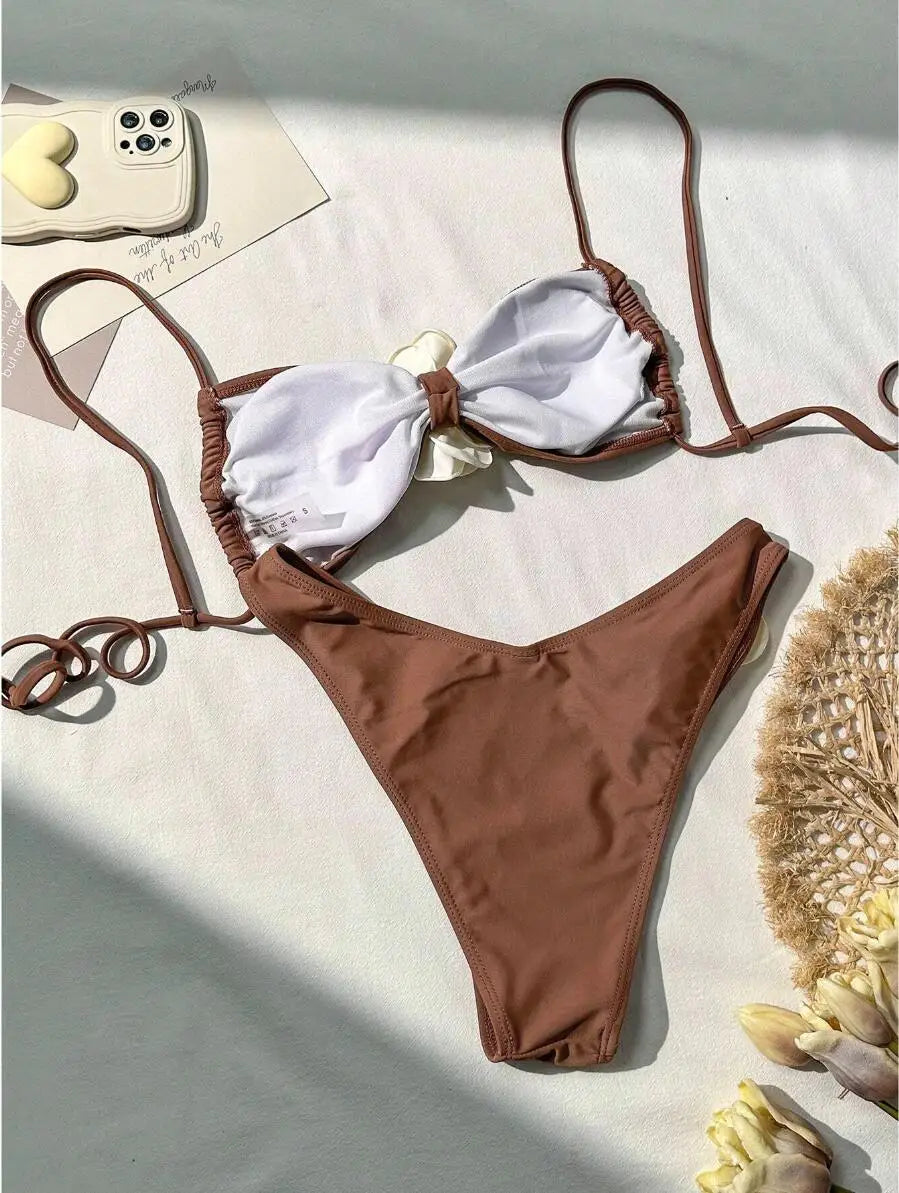 Dreiteiliges Damen-Bikini-Set im brasilianischen Stil – ideal für Strand und Pool