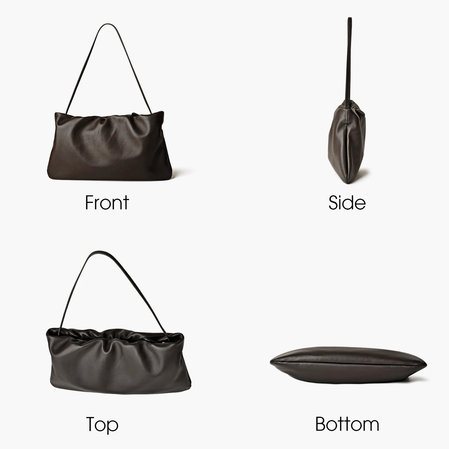 Lammleder-Handtasche | Cloud-Falt-Form, Top-Handle