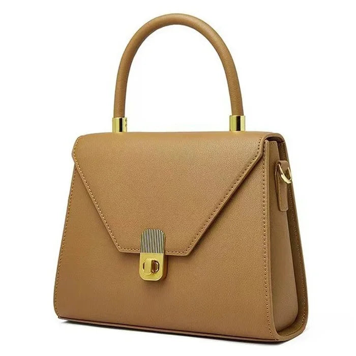 Spaltleder Damen-Handtasche | Unifarbenes Alltagsmodell