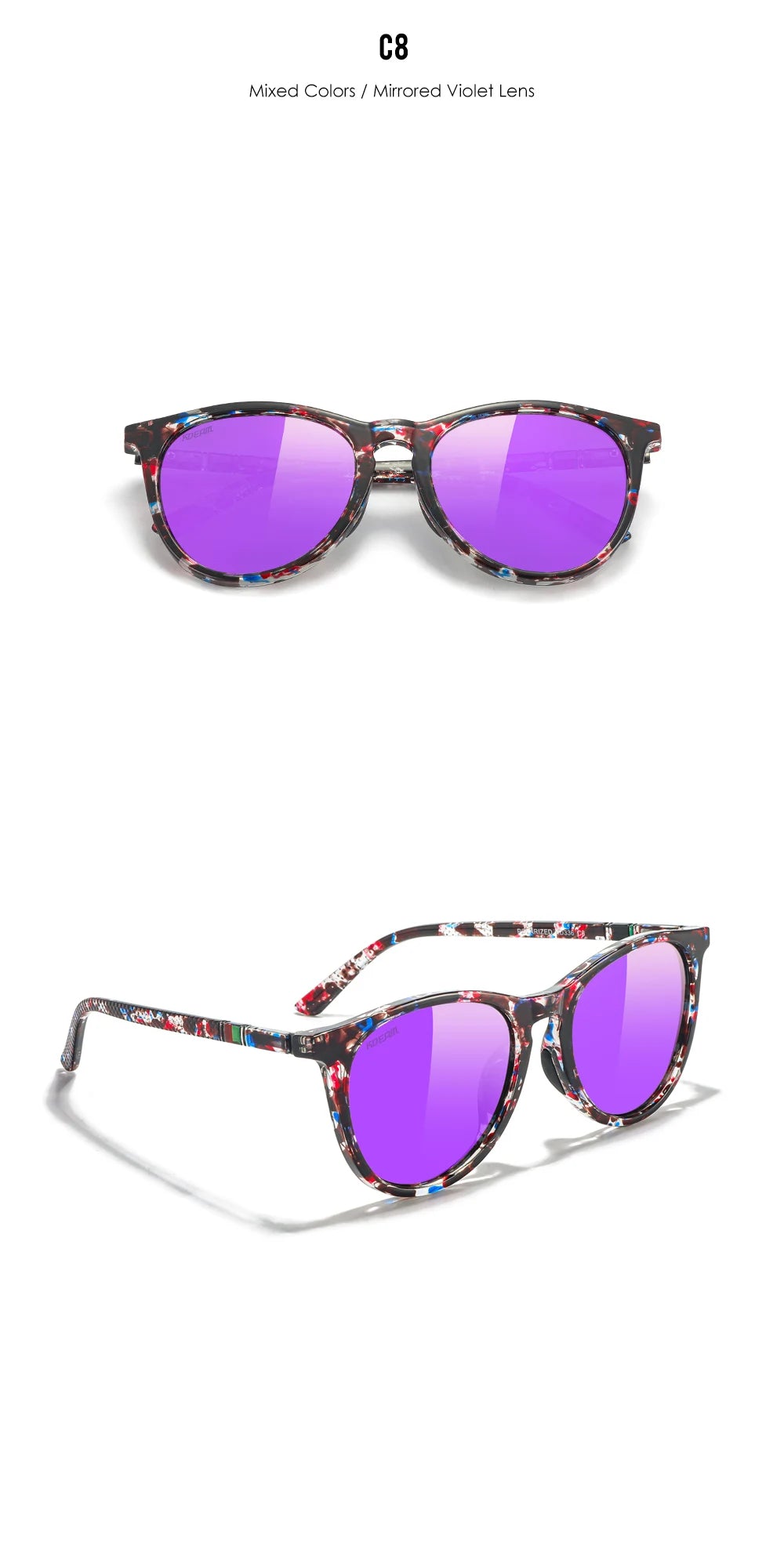Damen-Sonnenbrille Vintage photochrom polarisiert Reisen Fahren Wandern