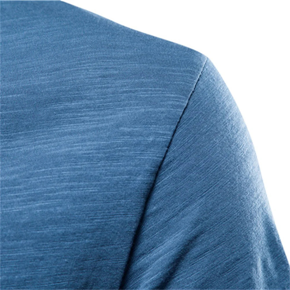 T-Shirt-Stoff in Blau, detailreicher Jersey mit sichtbarer Webstruktur