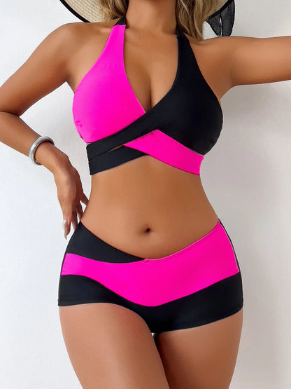 Sexy rotes Bikini-Set mit Push-up-Effekt – ideal für Strand und Pool