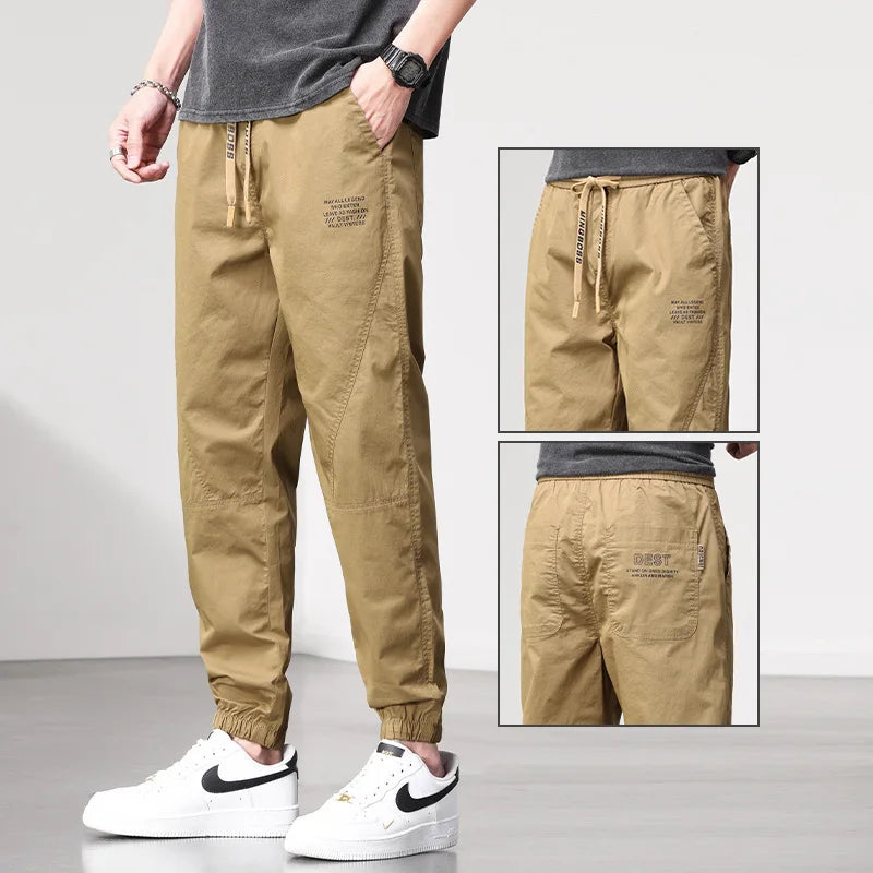 Herren Hosen im lässigen Stil mit elastischer Taille und Kordelzug