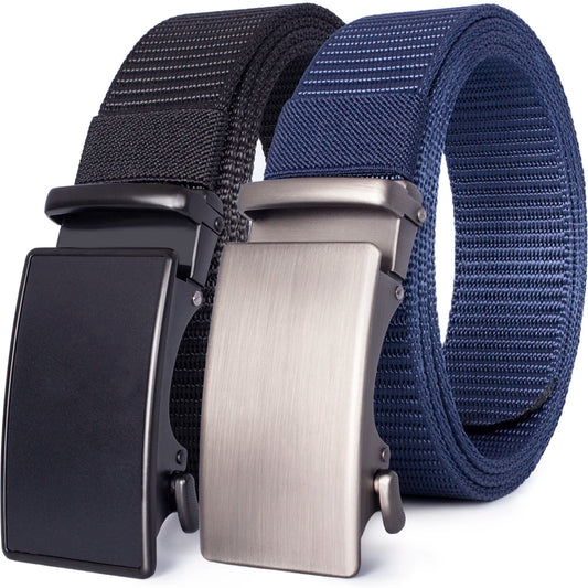 Herren Nylon Canvas-Gürtel Schnellverschluss Casual Army 3,6 cm