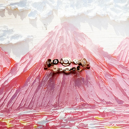 Damen-Ring Kreise romantisch Roségold aus Sterlingsilber