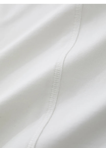 Damen T-Shirt aus mercerisierter Baumwolle mit kurzen Ärmeln im minimalistischen Stil