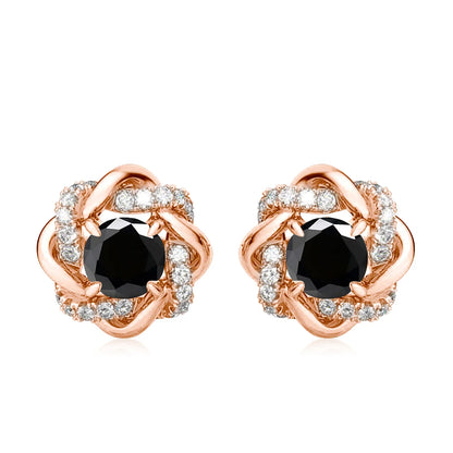 Damen-Moissanit-Ohrringe mit Zertifikat, 2 Karat Rosegold, Davidstern-Design, Luxusschmuck