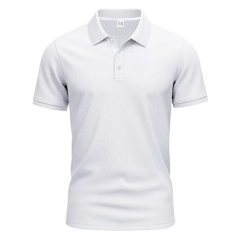 Langärmeliges Herren-Poloshirt mit Waffelstruktur und Knopfleiste – ideal für Freizeit und Urlaub