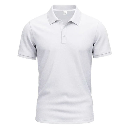 Langärmeliges Herren-Poloshirt mit Waffelstruktur und Knopfleiste – ideal für Freizeit und Urlaub