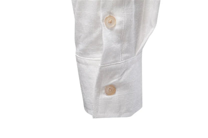 Herren Langarmhemd aus einfarbigem Leinen mit lässigem Button-Down-Kragen