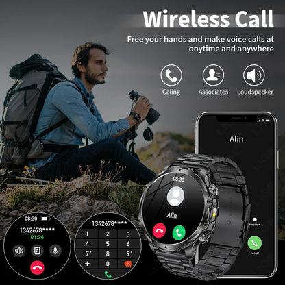 Männer Sport Smartwatch mit 1,9 Zoll Display und wasserdichter Bluetooth-Funktion