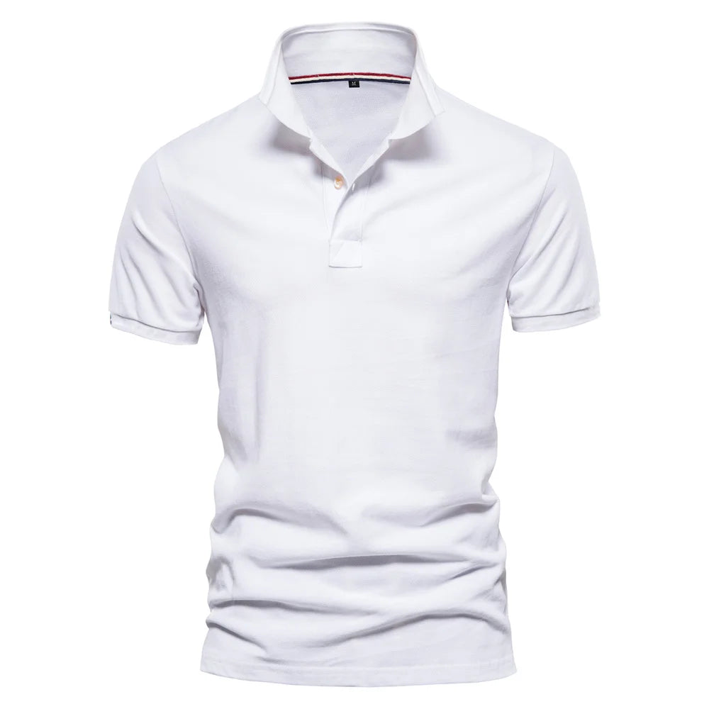 Herren Poloshirt aus Baumwolle in einfarbig mit klassischem Design für Freizeit und Business