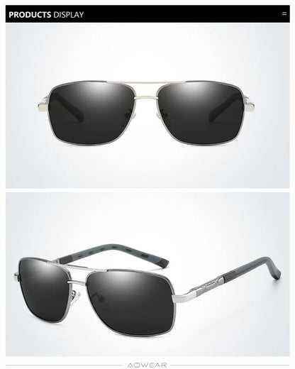 AOWEAR Vintage-Spiegel-Polarisierte Sonnenbrille für Herren und Damen, UV400, Retro-Sonnenbrille, hochwertige Fahrbrille mit Etui