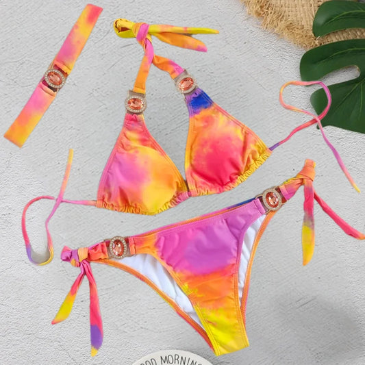 Dreiteiliges Damen-Bikini-Set im brasilianischen Stil – ideal für Strand und Pool