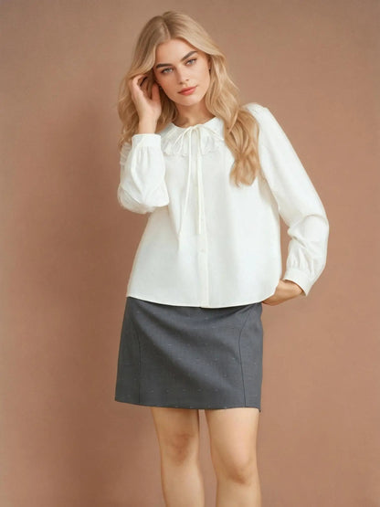 Zweiteilig tragbares Damen-Feinstrick-Top mit Doppelkragen im Casual-Stil – ideal für den Herbst