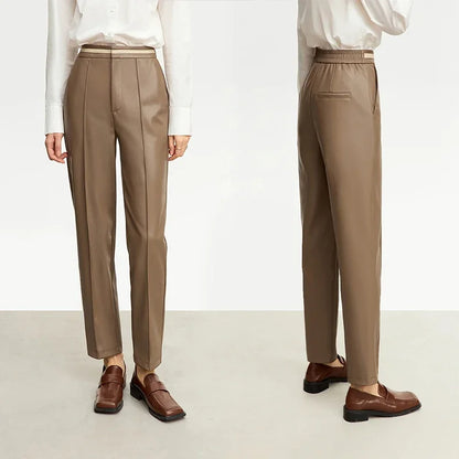 Sommerliche Damen-Casual-Hose mit asymmetrischem Schnitt und weitem Bein – modische, lockere lange Hose für Frauen