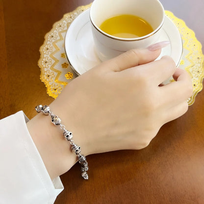 Damen-Armband Schädel Gliederkette Punk Rebel aus Sterlingsilber
