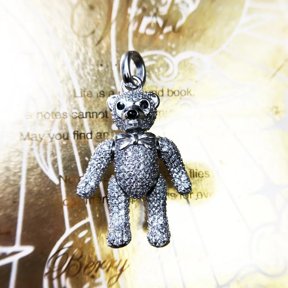 Damen-Charm-Anhänger Teddybär niedlich II aus Sterlingsilber