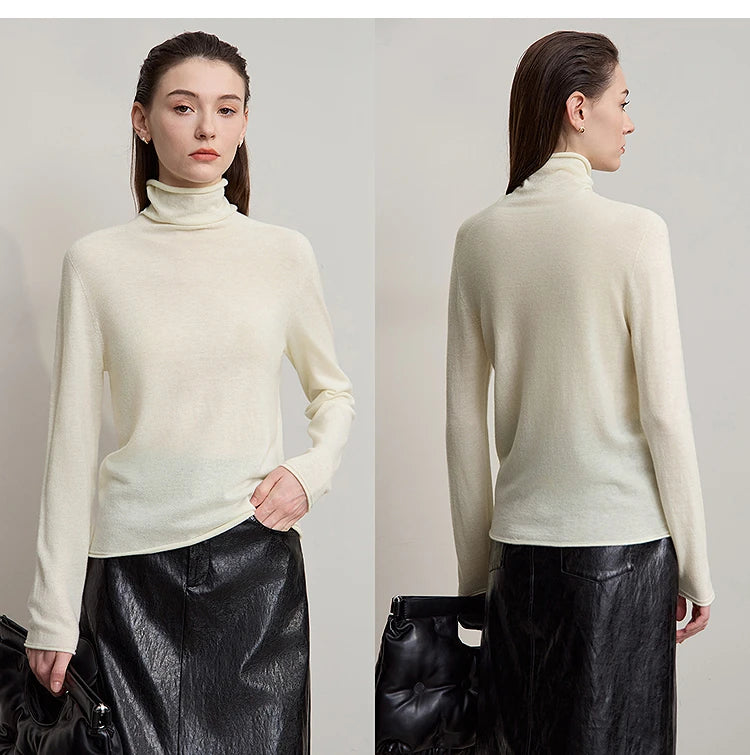 Damen V-Ausschnitt Pullover 100 % Wolle Basic Herbst-Winter