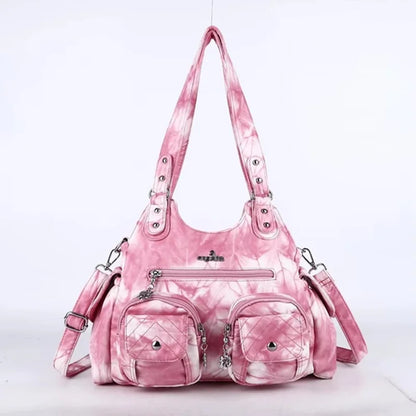 Damen-Handtasche Mit Viel Stauraum Und Mehrfachfächern Aus PU-Leder Für Alltag Und Freizeit