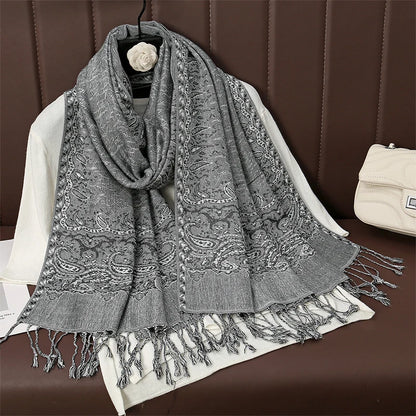 Damen Winterschal Kaschmir Plaid warm Pashmina Bandana Quaste Qualität