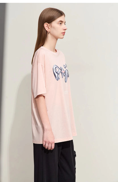Damen T-Shirts im lässigen Stil mit O-Ausschnitt und modischem Druck